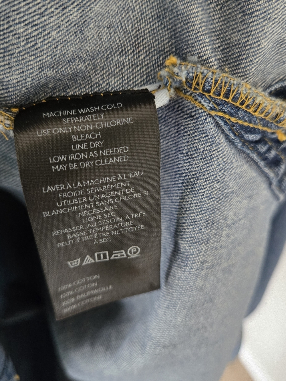 Pilcro Denim Button-Up Shirt with Frilly Prairie Collar Women's L - Picture 10 of 12